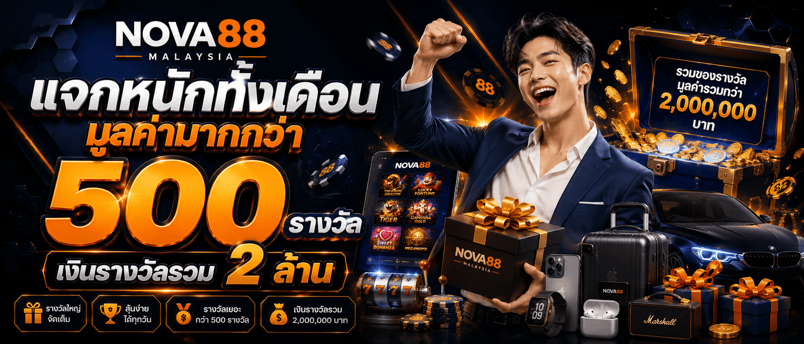 แจกหนักทั้งเดือนมูลค่ามากกว่า 500 รางวัล เงินรางวัลรวม 2 ล้าน